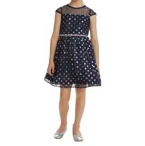 Rare Editions Glitter-Dot Mesh dress T 5